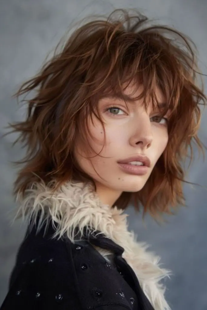 Windswept fringe bob with airy motion