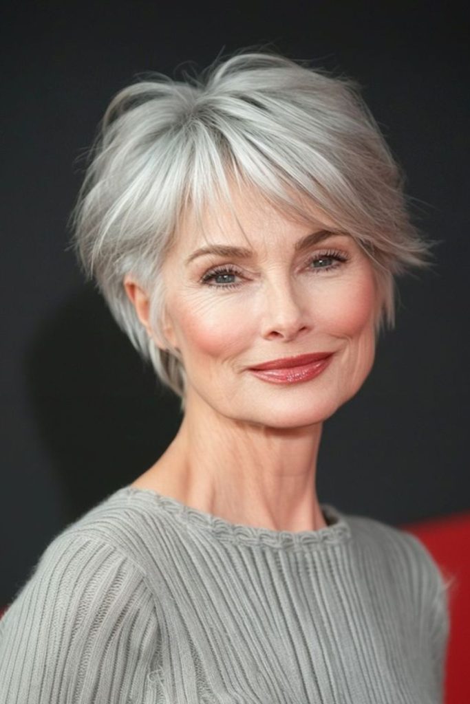 Windswept pixie cut with airy style