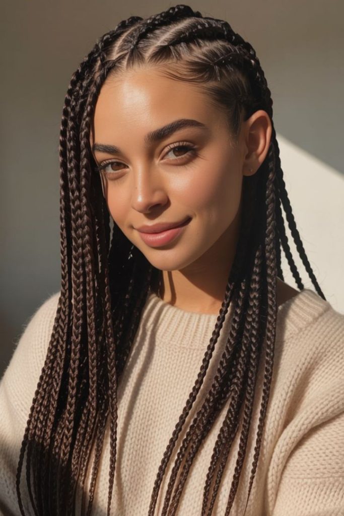 Cornrow braids fierce winter strength