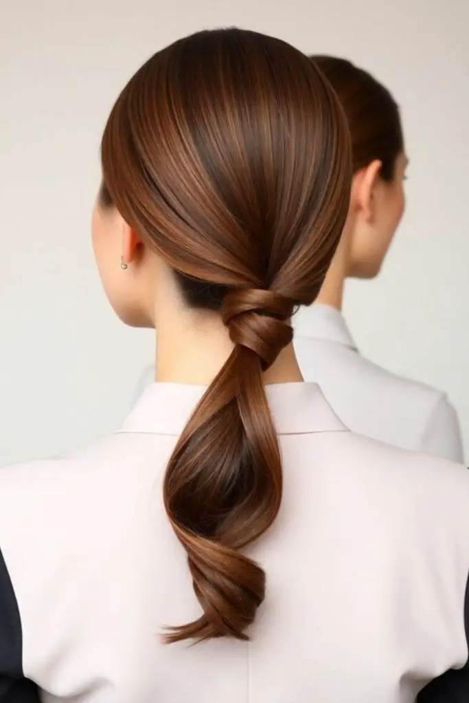 Wrapped low ponytail with polished grace