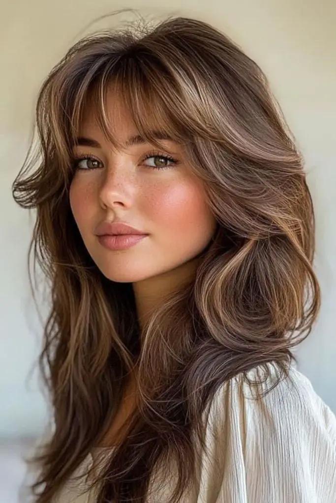 Zigzag part hairstyle with soft waves