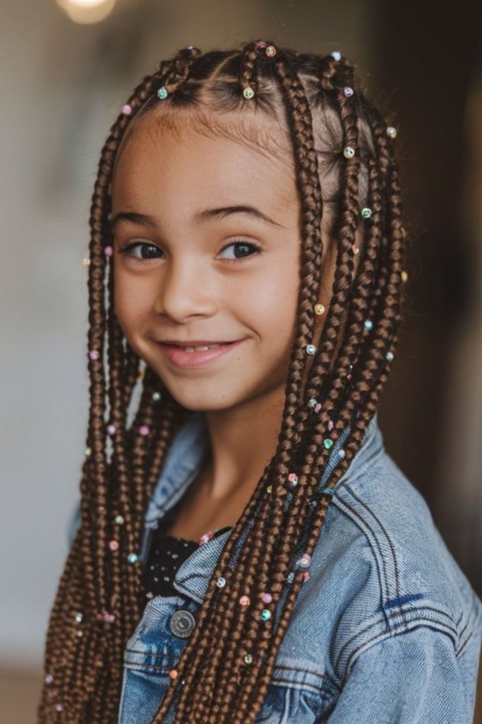 Zigzag cornrows for bold kiddie style.