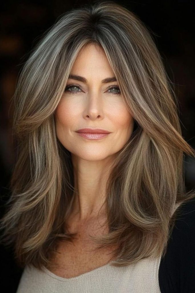 Airy long layers light medium cut