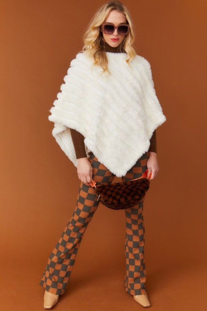 Alpine chic patterned mountain winter fashion.