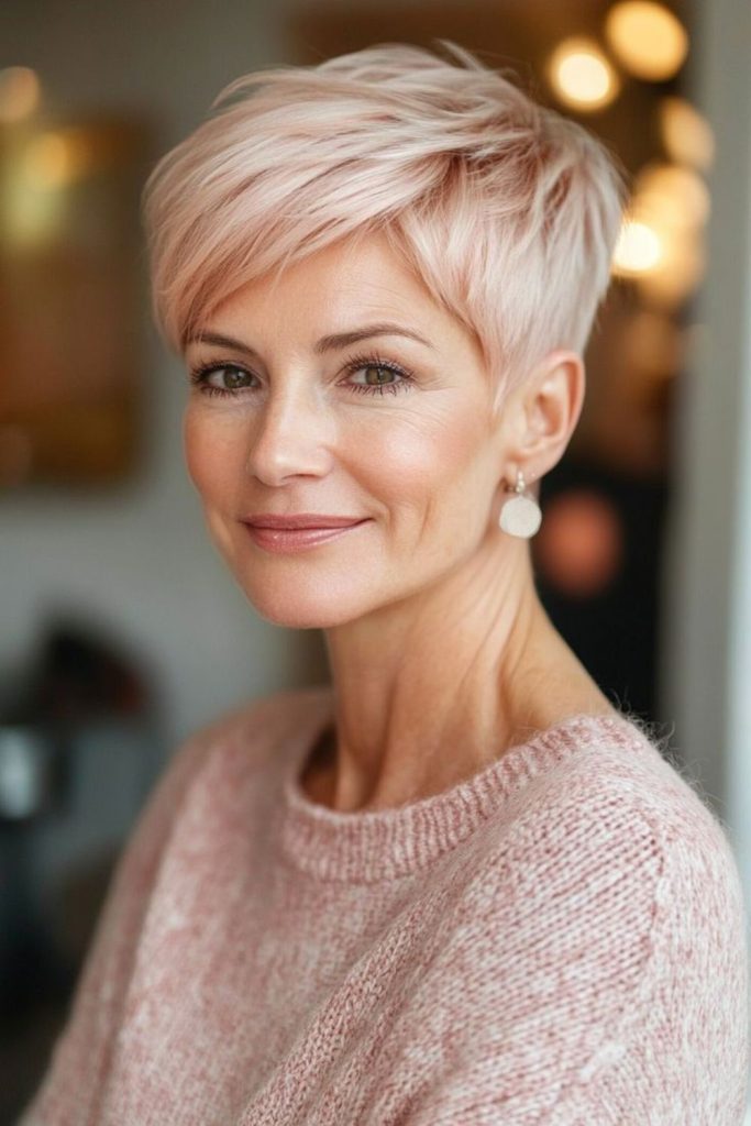 Ash rose pixie with subtle glow.