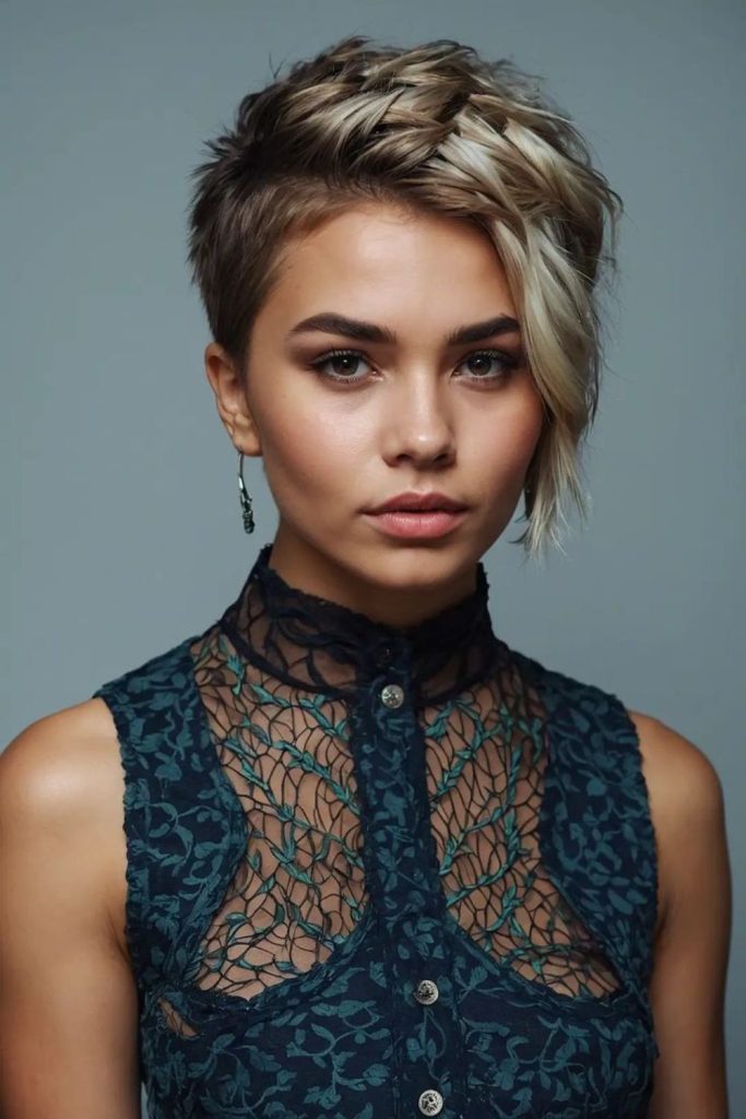 Ash fringe braid with smoky tones