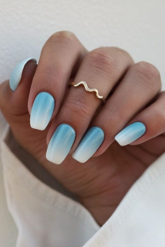 Autumn sky gradient inspired nails