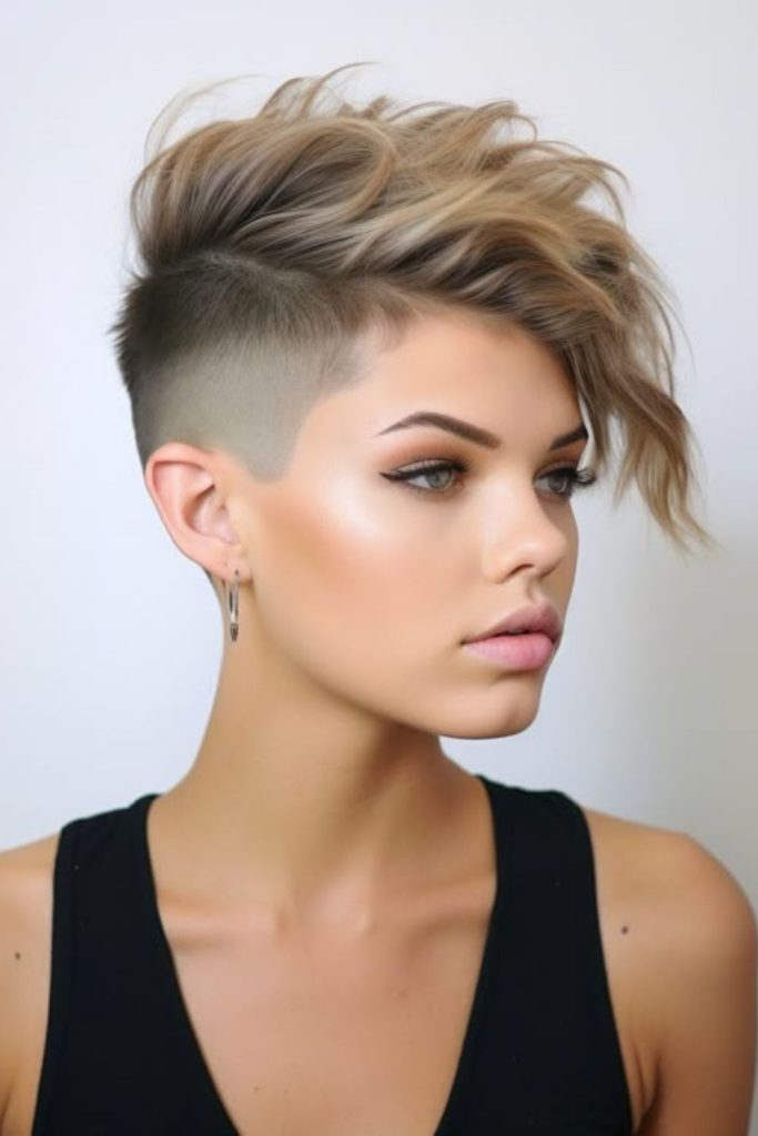 Braided faux hawk with runic fade