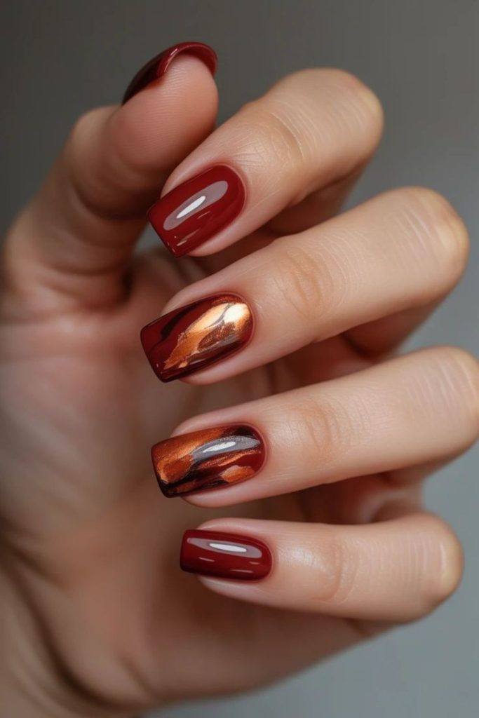 Bonfire ember spark nail design