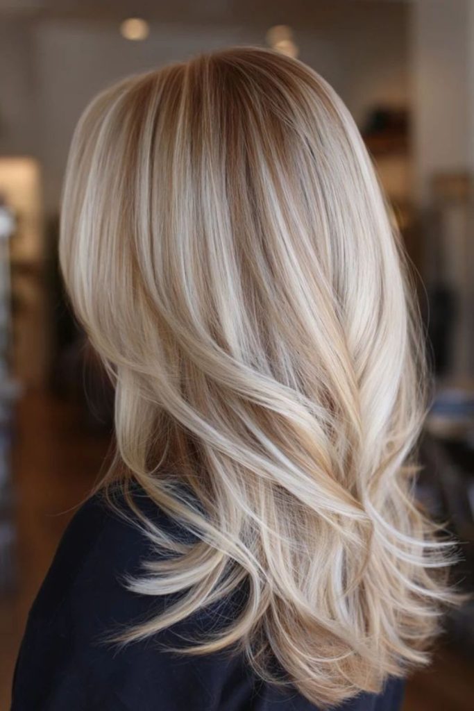 Champagne drift blonde soft brightness.