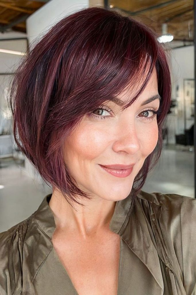 Bright cherry pop graduated bob.