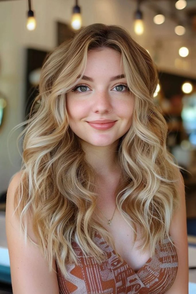 Cinnamon swirl blonde caramel hairstyle