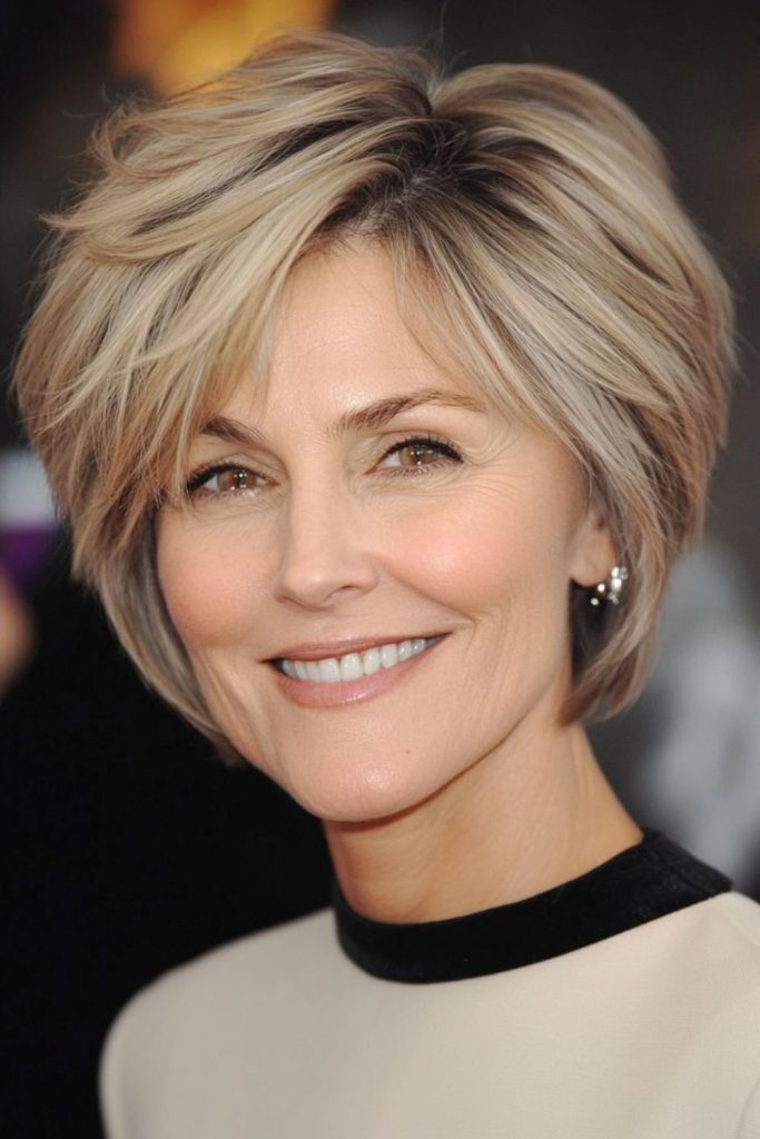 Clay sculpt angled artistic bob.