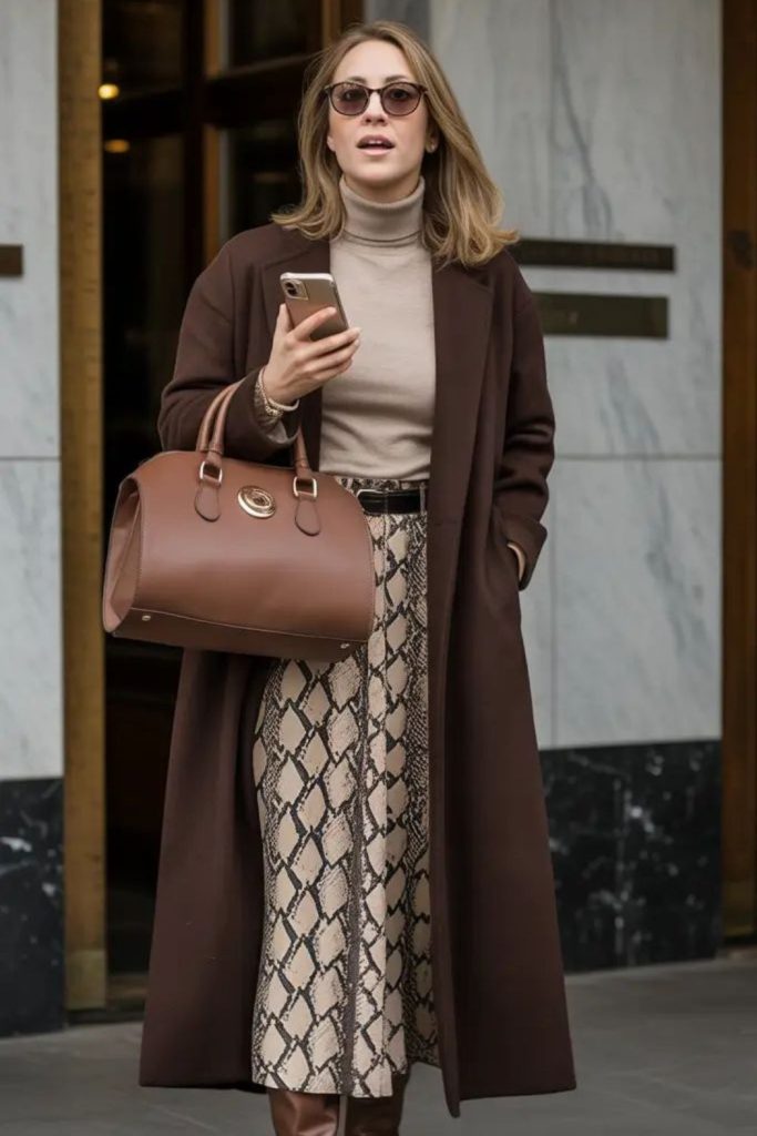 Cocoa cloud warm brown winter look.