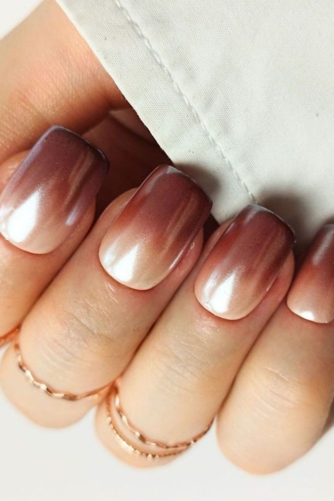 Soft mocha beige cloud nail look.