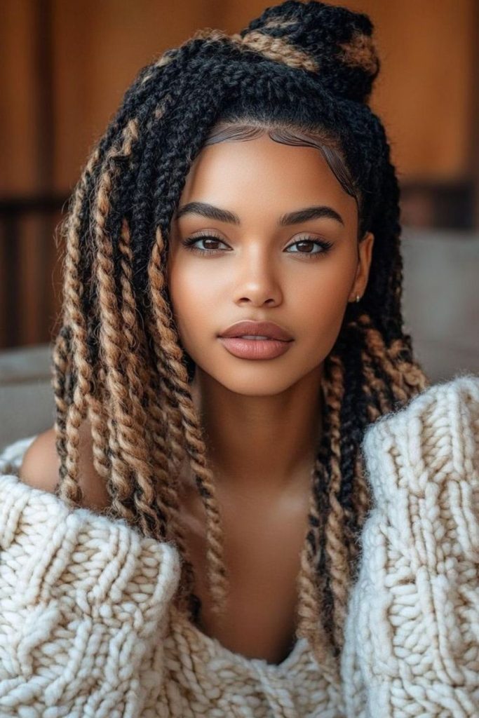 Thick cozy Havana twist hairstyle