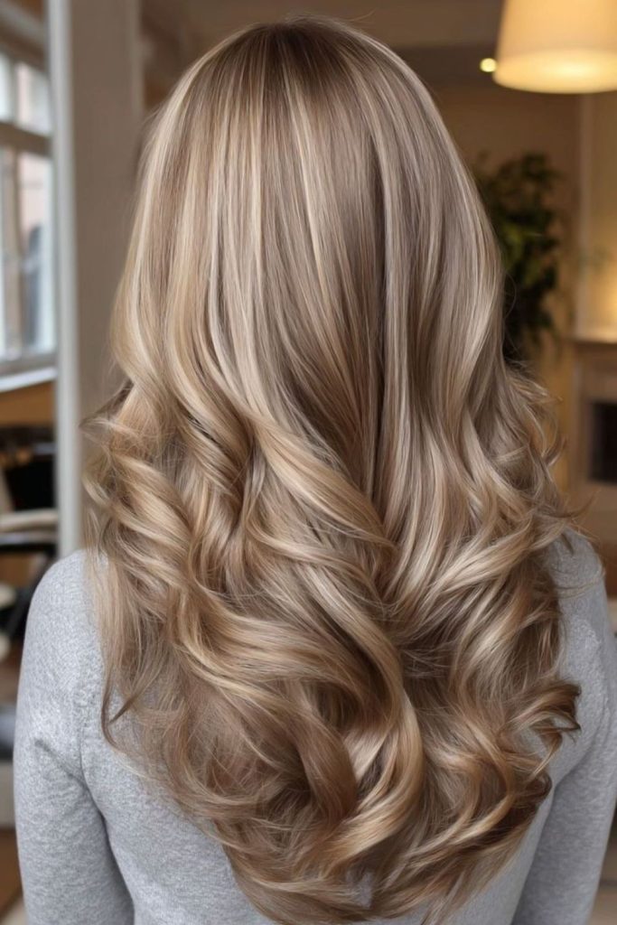 Dusty butter blonde muted glow.