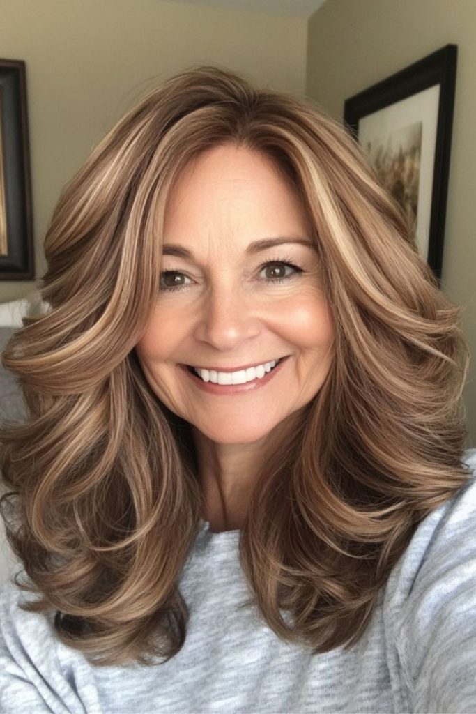 Dynamic layered bounce lively medium hair
