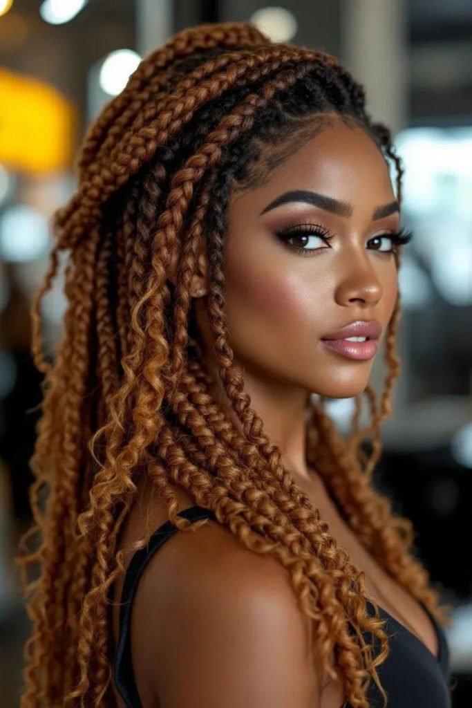 Tribal braid blend warm aesthetic