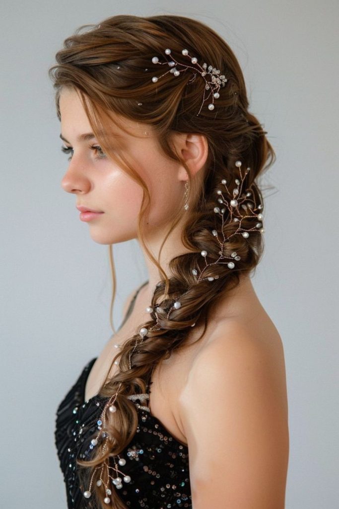 Floral braid with natural beauty.