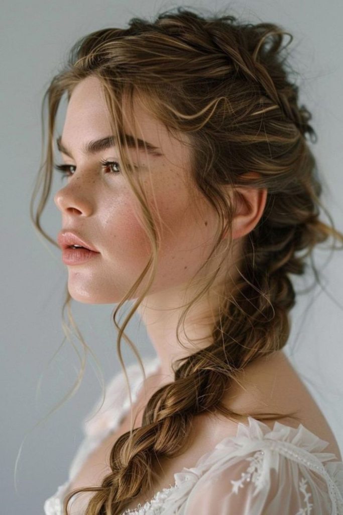 Forest whirl earthy messy french plait