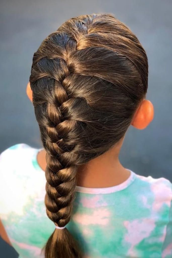 Classic French braid for school photos.