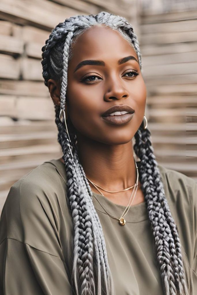 Frost-inspired sleek feed-in cornrows