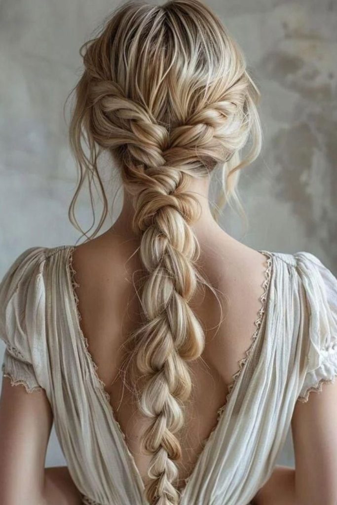 Frost kissed icy tone french braid