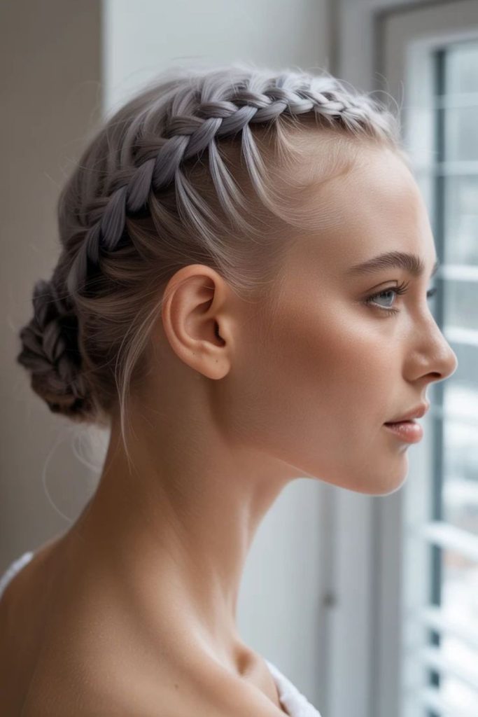 Frosty braid crown with silver accents