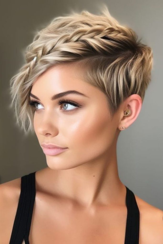 Icy pixie with golden braid cuffs