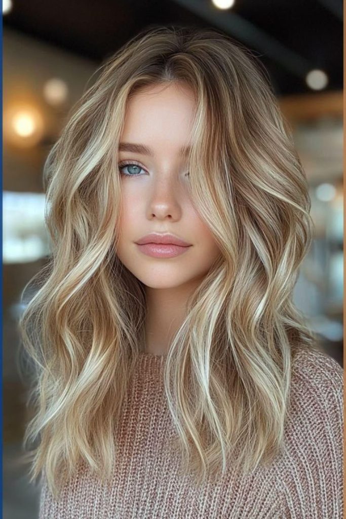 Glazed blonde lights with caramel accents