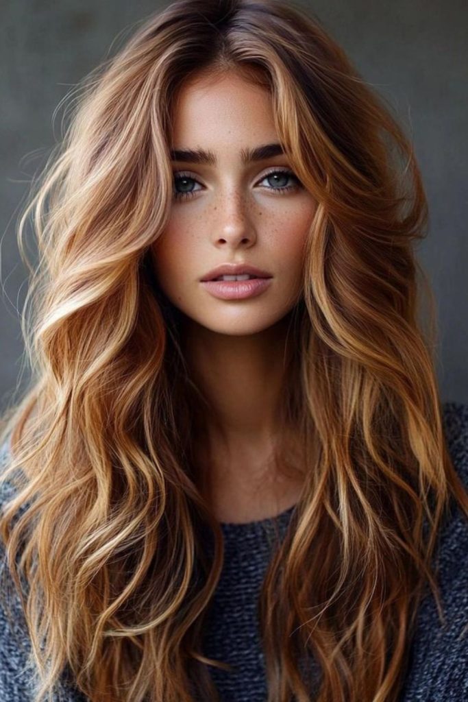 Copper-toned waves with glow.