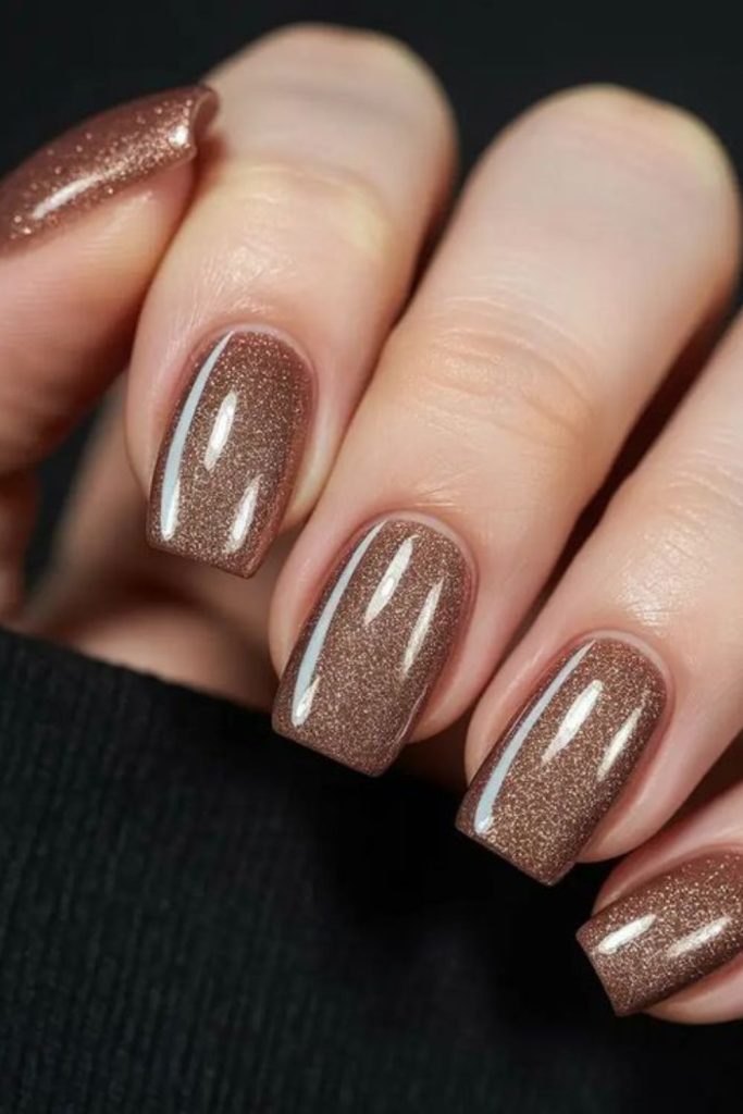 Golden harvest gradient nail design