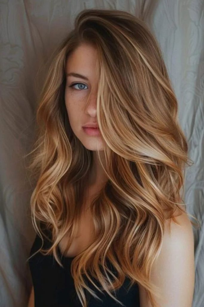 Golden blonde fused with mocha depth
