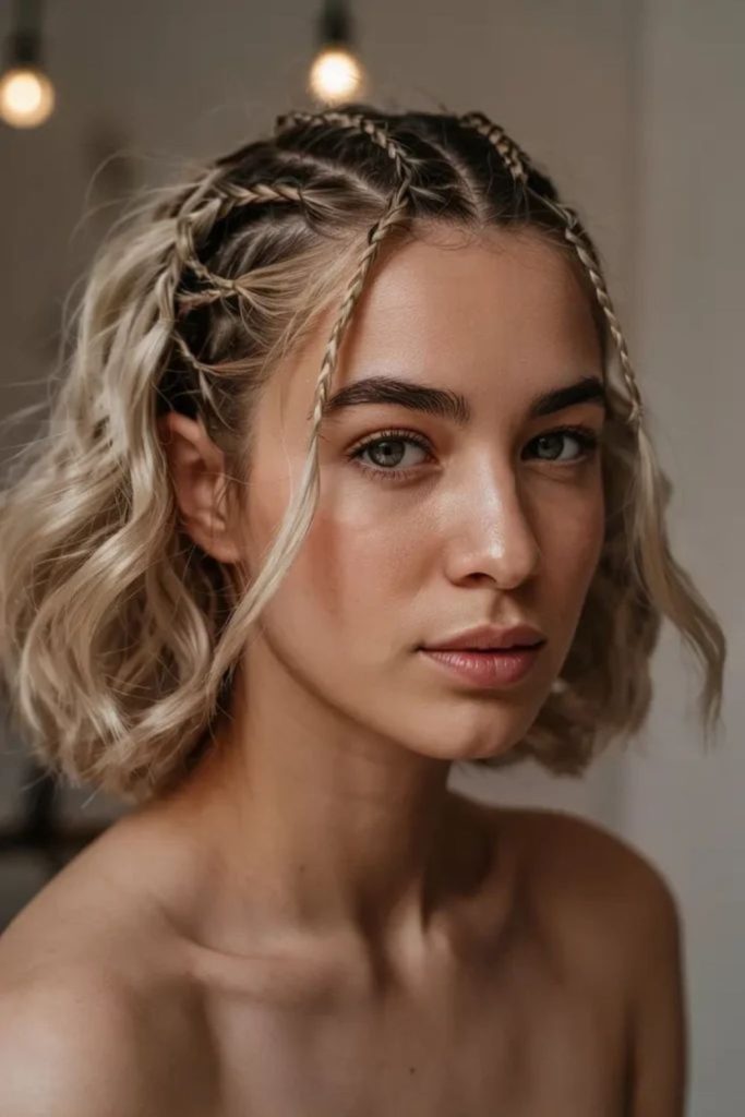 Half braid cut with lightning cords