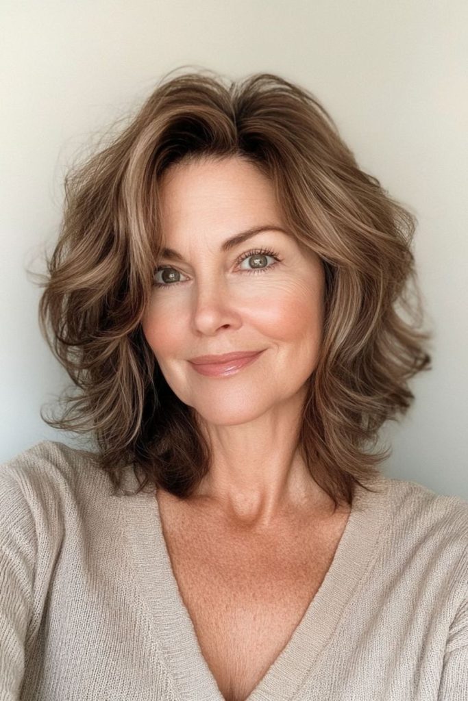 Honey-streaked waves with natural glow