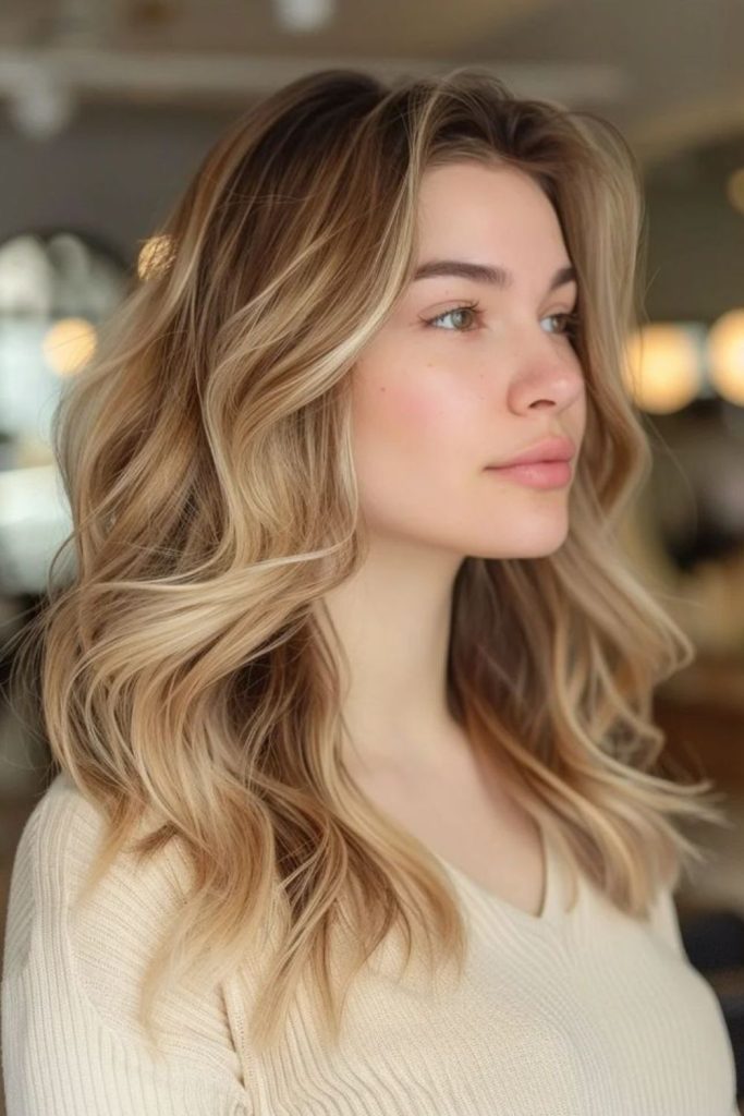 Honey blonde hair with shadow play