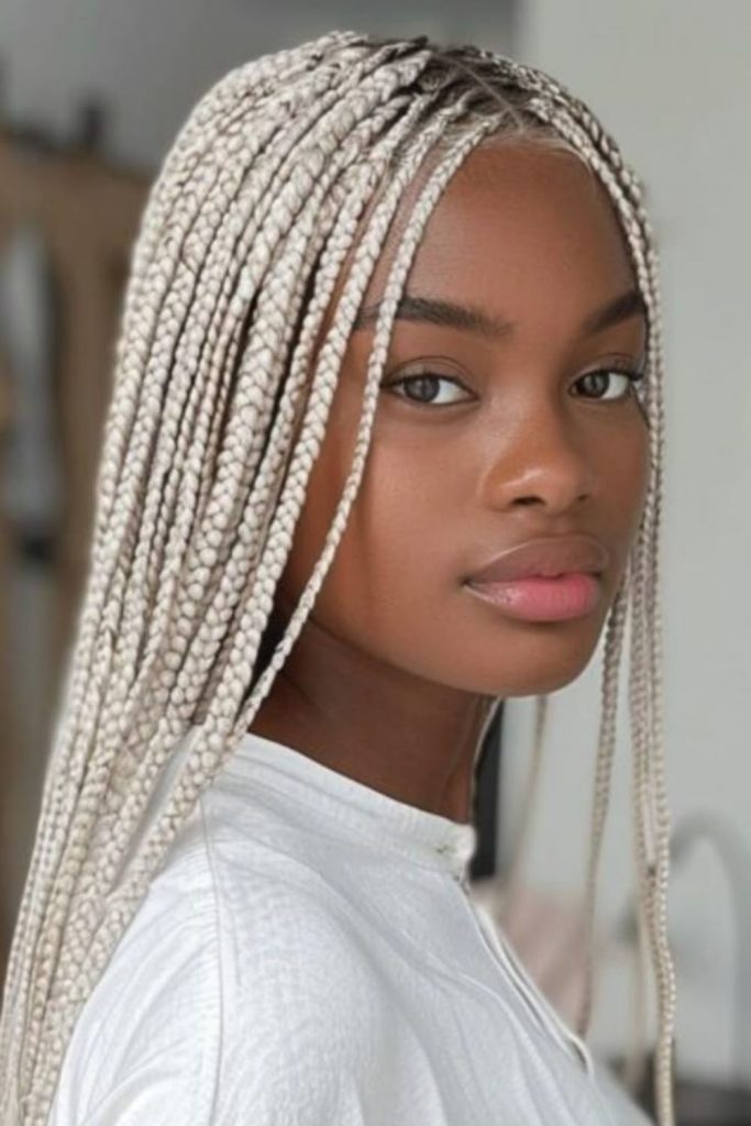 Warm cinnamon brown blended braids.