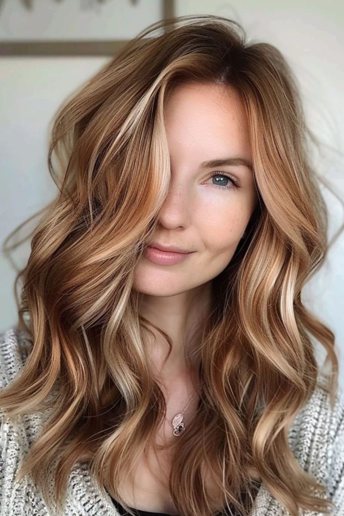 Maple ash blonde with warm glow.