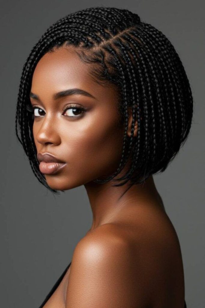 Maple-toned braided bob winter charm