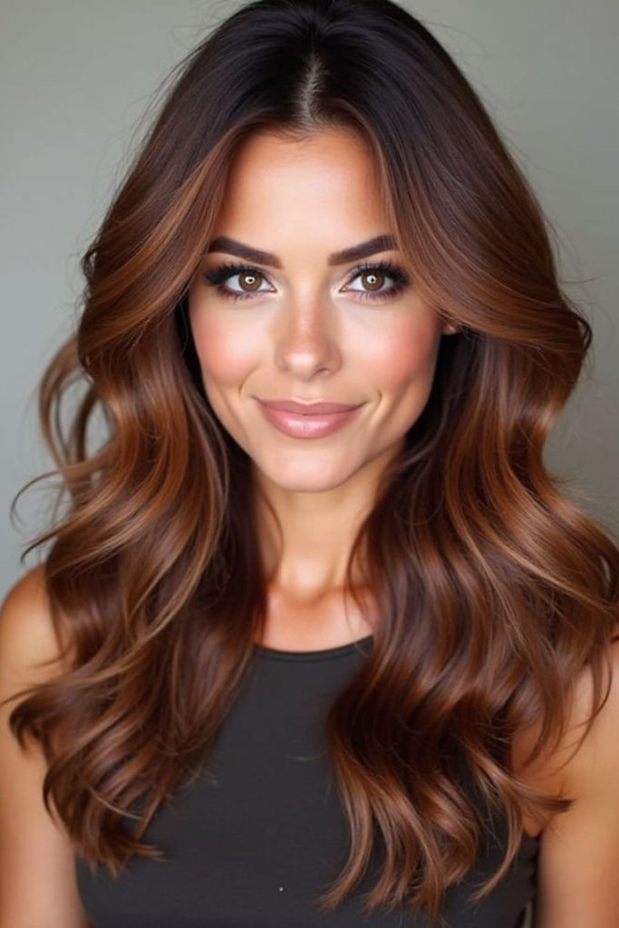 Maple brown hair with autumn shine.