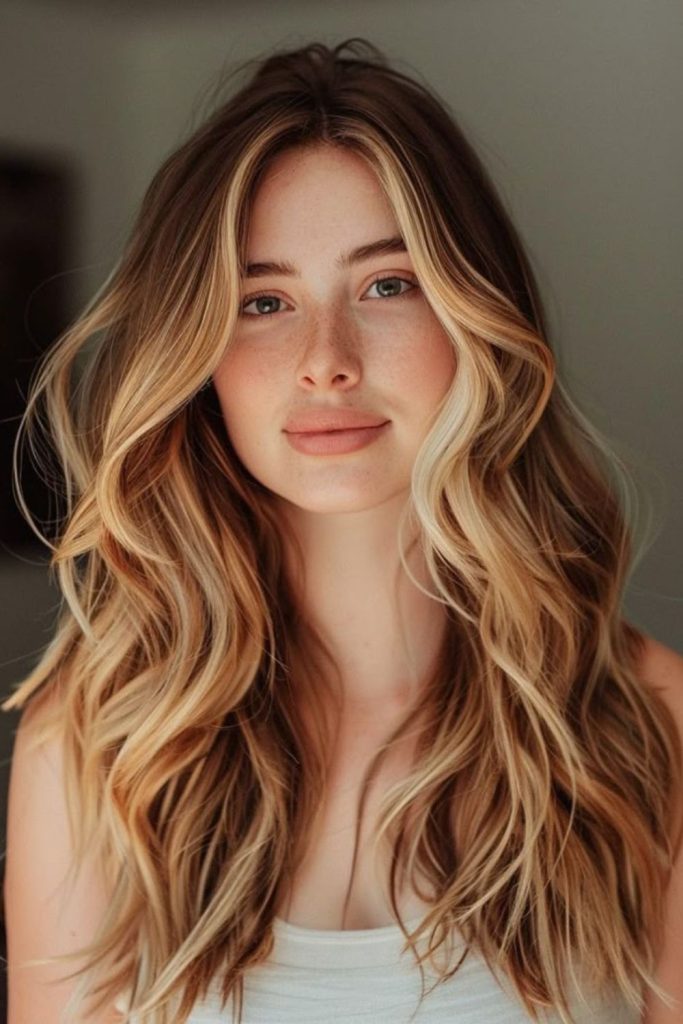 Maple blonde with brown lowlight contrast