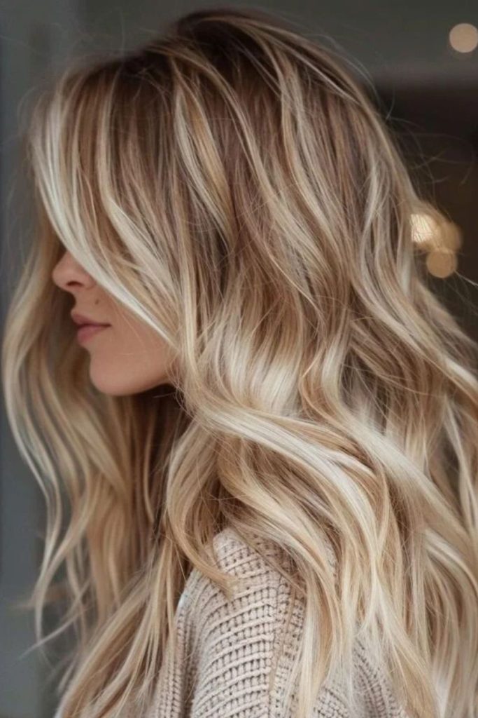 Melted butter balayage rich shine.