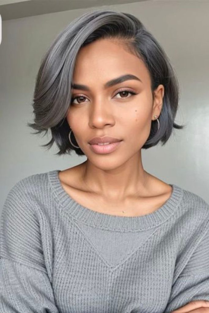 Melted glass sleek shiny bob.