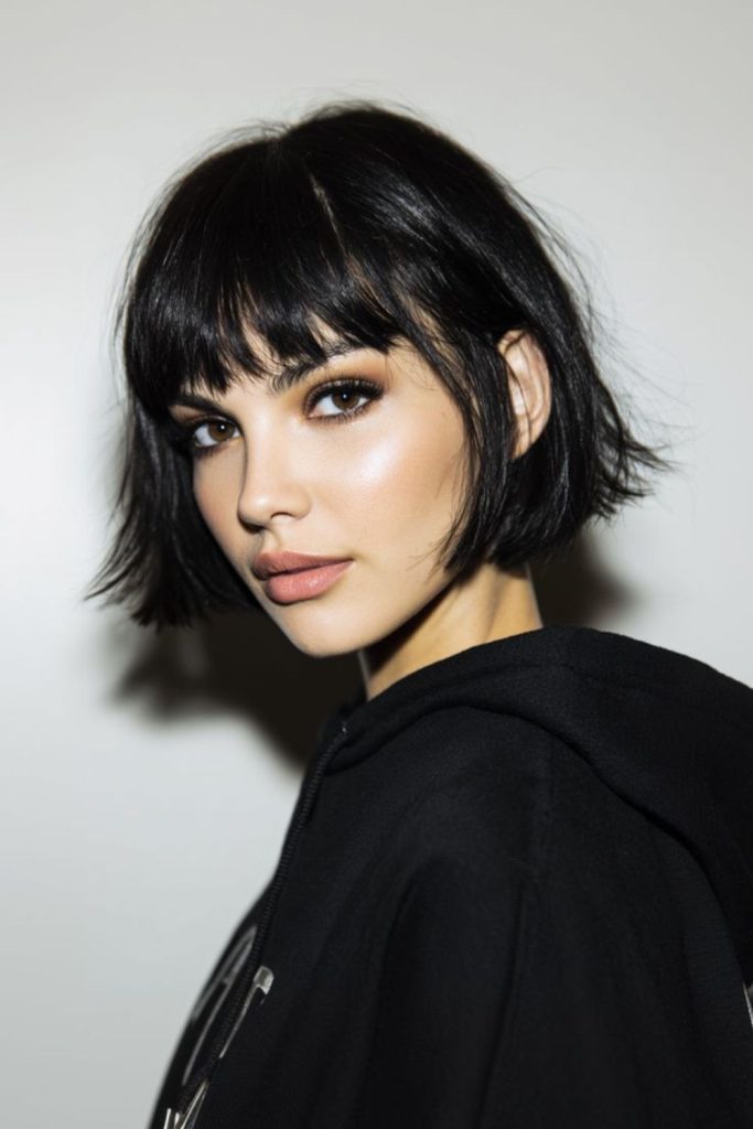 Micro fringe edge with bold bangs.