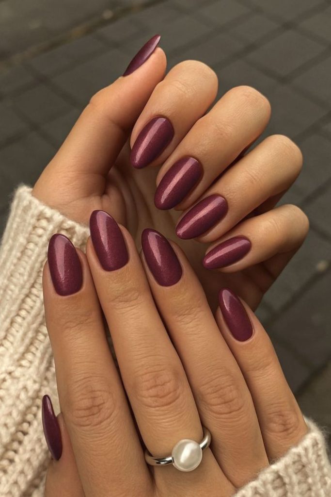 Mulberry mist shimmer fall nails