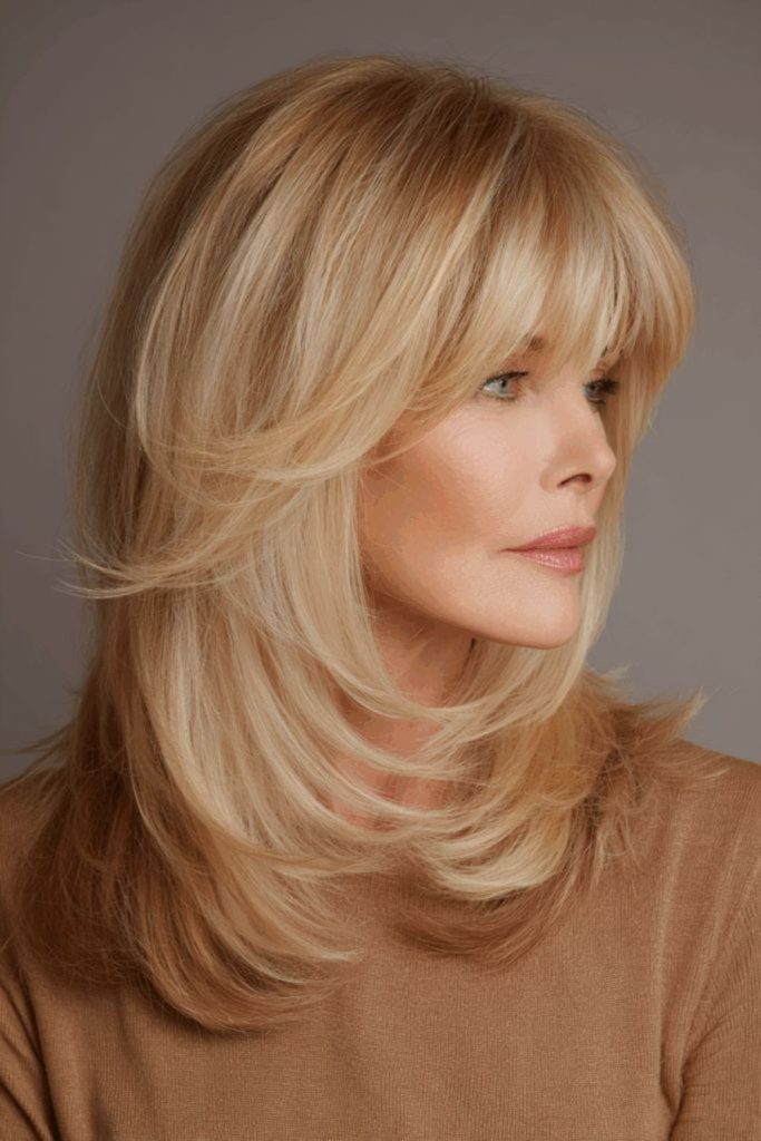 Multi-directional layers textured voluminous hairstyle