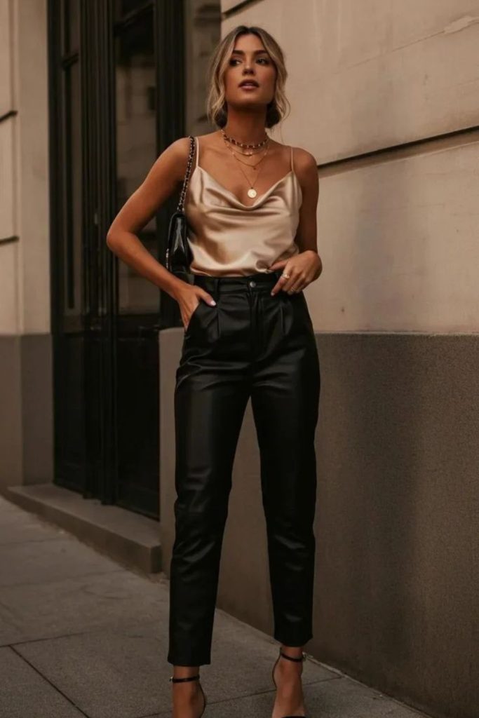 Noir elegance echo satin glam.