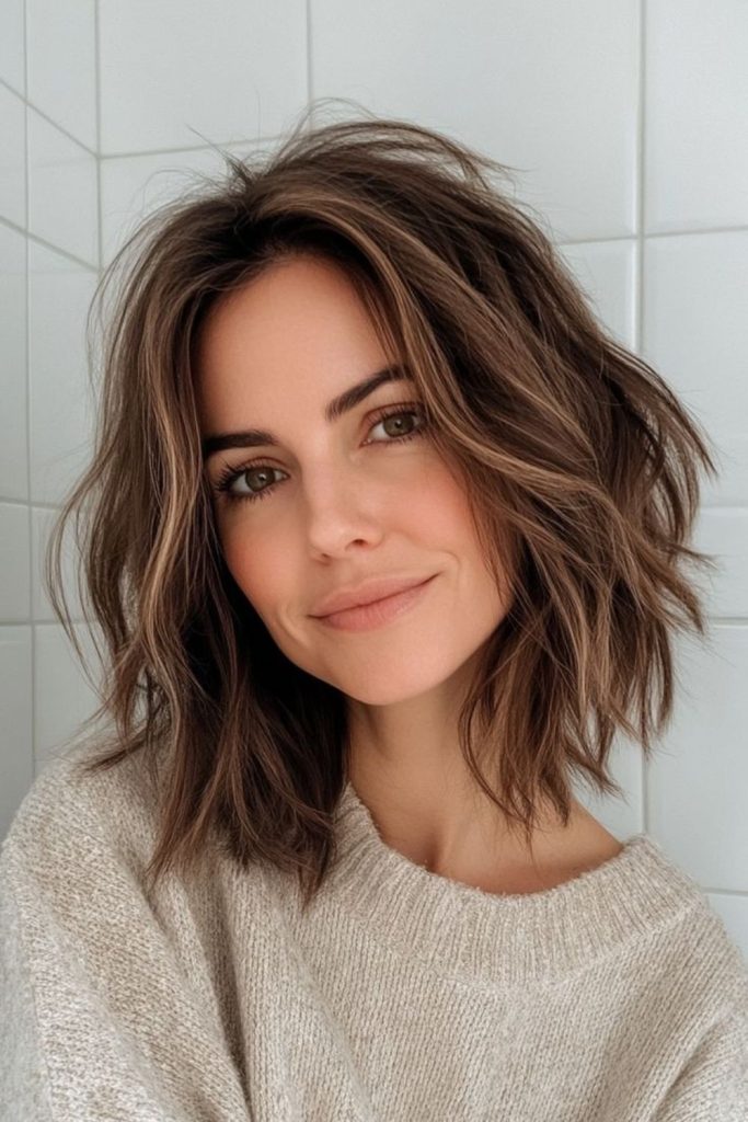 Ocean ripple wavy bob cut.