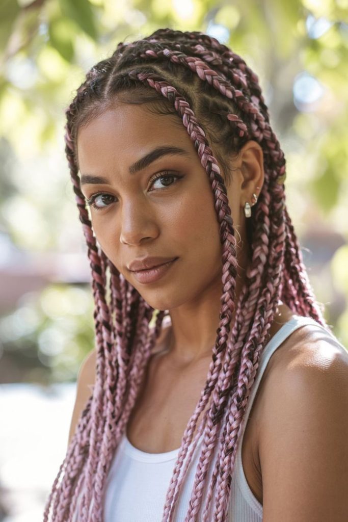 Pastel pink romantic braid tone.